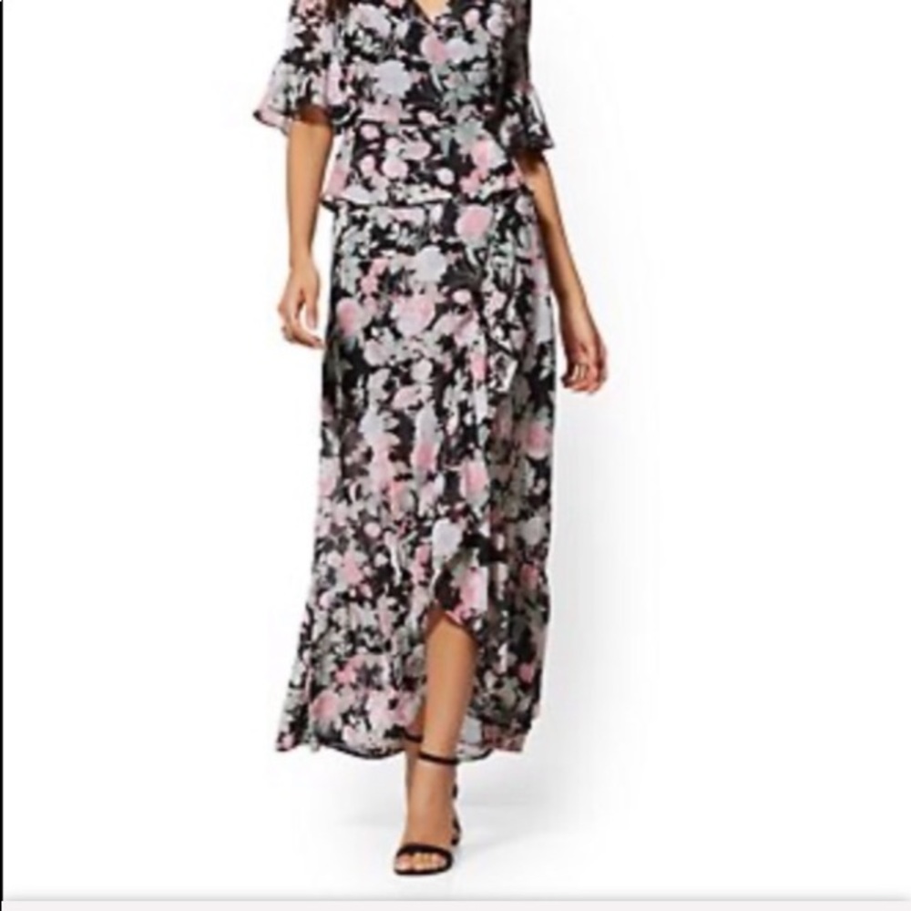 Floral Ruffled Maxi Skirt